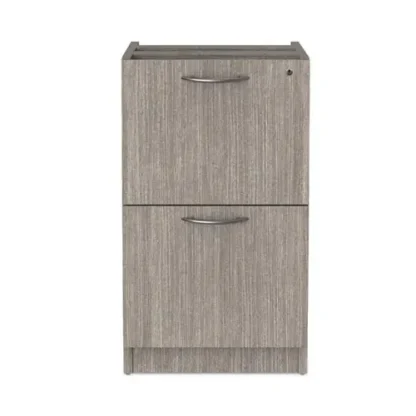 Alera® Alera Valencia Series Full Pedestal File Cabinet, 2 Legal/Letter-Size Drawers, Gray