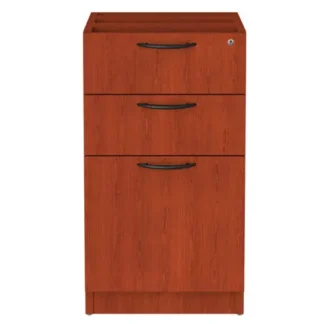 Alera® Alera Valencia Series Full Pedestal File, 3-Drawer (Box/Box/File), Cherry Finish, 15.63"W x 20.5"D x 28.5"H