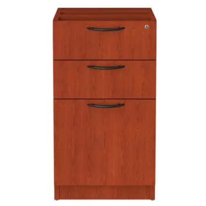 Alera® Alera Valencia Series Full Pedestal File, 3-Drawer (Box/Box/File), Cherry Finish, 15.63"W x 20.5"D x 28.5"H