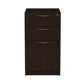 Alera® Valencia Series Full Pedestal File, 3-Drawer, Left/Right Orientation, Espresso