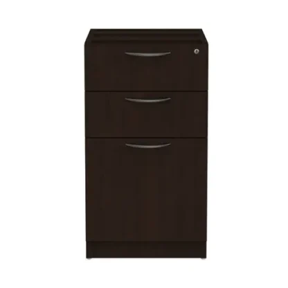 Alera® Valencia Series Full Pedestal File, 3-Drawer, Left/Right Orientation, Espresso