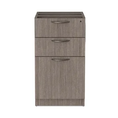 Alera® Alera Valencia Series Full Pedestal File, 3-Drawer Box/Box/File, Legal/Letter, Gray