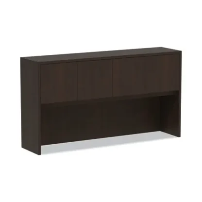 Alera® Alera Valencia Series Hutch with Doors, Espresso, 64.75"W x 15"D x 35.38"H, 4 Compartments