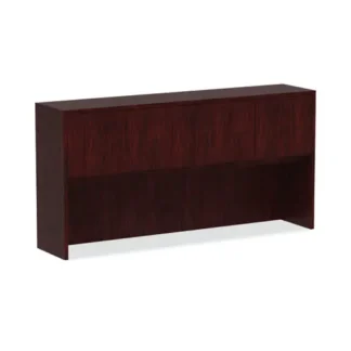 Alera® Alera Valencia Series Hutch with Doors, Mahogany, 4 Compartments, 70.63" W x 15" D x 35.38" H