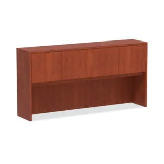 Alera® Alera Valencia Series Hutch with Doors, Medium Cherry, 4 Compartments, 70.63"W x 15"D x 35.38"H