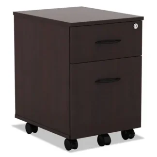 Alera® Alera Valencia Series Mobile Pedestal, 2-Drawers (Box/File), Legal/Letter, Mahogany Finish