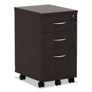 Alera® Alera Valencia Series Mobile Pedestal File, 3-Drawer (Box/Box/File), Legal/Letter, Espresso