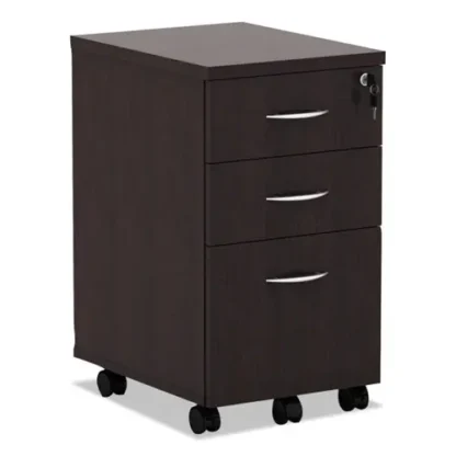 Alera® Alera Valencia Series Mobile Pedestal File, 3-Drawer (Box/Box/File), Legal/Letter, Espresso