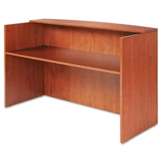 Alera® Alera Valencia Series Reception Desk with Transaction Counter, Medium Cherry