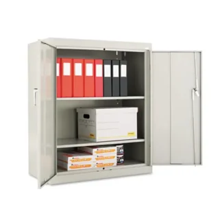 Alera® Assembled 42" High Heavy-Duty Welded Storage Cabinet, Two Adjustable Shelves, 36w x 18d, Light Gray