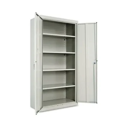Alera® Assembled 72" High Heavy-Duty Welded Storage Cabinet with Four Adjustable Shelves, Light Gray