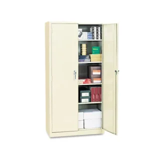 Alera® Assembled 72" High Heavy-Duty Welded Storage Cabinet with Four Adjustable Shelves, Putty