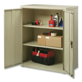 Alera® Economy Assembled Storage Cabinets with 3 Adjustable Shelves, Putty, 36"W x 18"D x 42"H