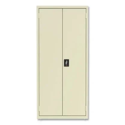 Alera® Economy Assembled Storage Cabinets, 4 Shelves, Putty, 30" x 15" x 66"