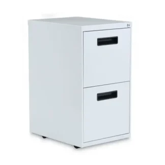 Alera® File Pedestal, 2 Legal/Letter-Size Drawers, Light Gray, 14.96"W x 19.29"D x 27.75"H