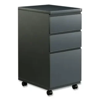 Alera® File Pedestal with Full-Length Pull, 3-Drawer, Left or Right, Charcoal