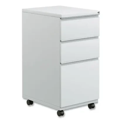Alera® File Pedestal with Full-Length Pull, 3-Drawers, Box/Box/File, Light Gray