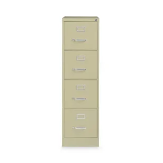 Alera® Four-Drawer Economy Vertical File, Putty, 4 Letter-Size Drawers, 15"W x 22"D x 52"H