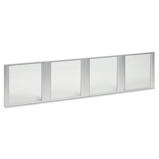 Alera® Glass Door Set with Silver Frame for 72" Wide Hutch, 4-Door Set, Clear, 17"W x 16"H