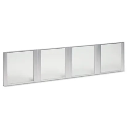 Alera® Glass Door Set with Silver Frame for 72" Wide Hutch, 4-Door Set, Clear, 17"W x 16"H