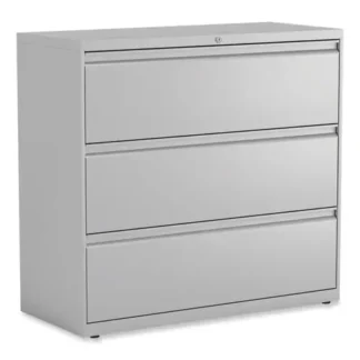 Alera® Lateral File Cabinet with 3 Drawers, Light Gray, 42"W x 18.63"D x 40.25"H