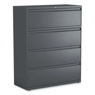 Alera® Lateral File, Charcoal, 4-Drawer, 42"W x 18.63"D x 52.5"H