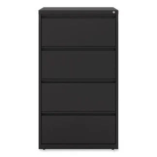 Alera® Lateral File, 4 Legal/Letter-Size File Drawers, Black