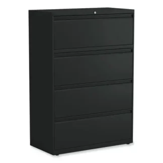 Alera® Lateral File, 4 Legal/Letter-Size File Drawers, Black