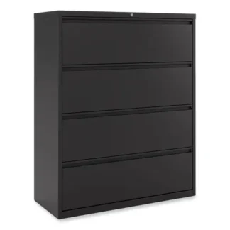 Alera® Lateral File, 4 Legal/Letter-Size File Drawers, Black