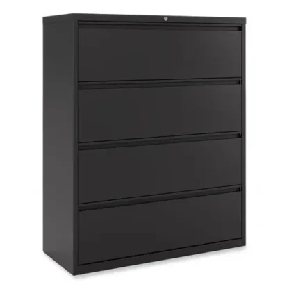 Alera® Lateral File, 4 Legal/Letter-Size File Drawers, Black