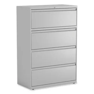 Alera® Lateral File, Four-Drawer, Light Gray, 36" x 18.63" x 52.5"