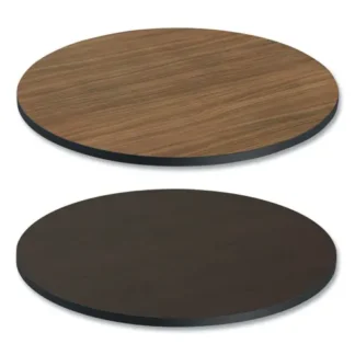 Alera® Reversible Laminate Table Top, Round, 35.5" Diameter, Espresso/Walnut