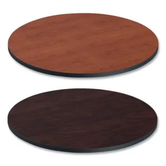 Alera® Reversible Laminate Table Top, Round, 35.5" Diameter, Medium Cherry/Mahogany