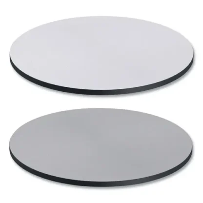 Alera® Reversible Laminate Table Top, Round, 35.5" Diameter, White/Gray