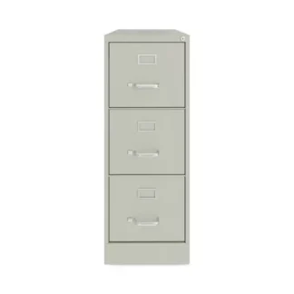 Alera® Three-Drawer Economy Vertical File, Letter-Size, Light Gray, 15"W x 22"D x 40.19"H