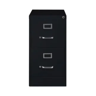 Alera® Two-Drawer Economy Vertical File, Black, Letter Size, 2-Drawer, 15" W x 26.5" D x 28.37" H