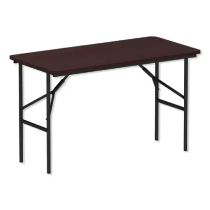 Alera® Wood Folding Table, Rectangular, Mahogany, 48"W x 24"D x 29"H