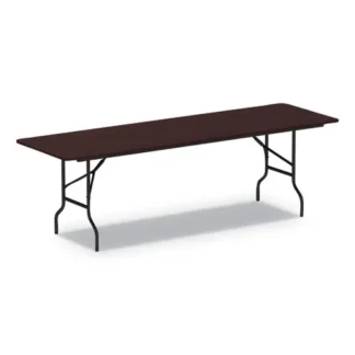 Alera® Wood Folding Table, Mahogany, 95.88"W x 29.88"D x 29.13"H
