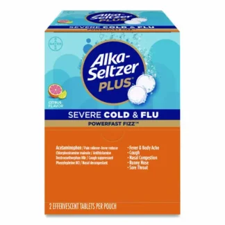 Alka-Seltzer® Plus PowerFast Fizz Severe Cold and Flu Effervescent Tablets, 2 Tablets/Pouch, 30 Pouches/Box