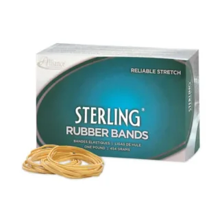 Alliance® Sterling Rubber Bands, Size 19, 0.03" Gauge, Crepe, 1 lb Box, 1,700/Box