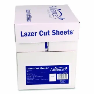 Alliance Laser Cut Sheets, 92 Bright, 20 lb Bond, 8.5 x 11, White, 5-Hole Punched, 500 Sheets/Ream, 5 Reams/Carton