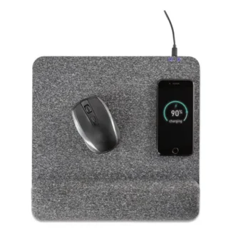 Allsop® Powertrack Plush Wireless Charging Mouse Pad with Wrist Rest, Gray