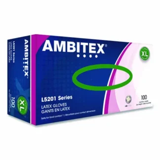 AMBITEX® L5201 Series Powder-Free Latex Gloves, Ivory, X-Large, 100 Gloves/Box, 10 Boxes/Carton