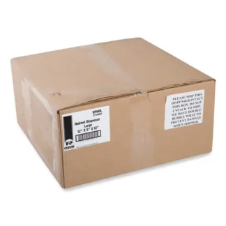 AmerCareRoyal® Dispenser for Hairnets, Bouffant Caps, and Beard Covers, Clear, 5 x 12 x 12, Non-Stock Item - Extended Delivery Time