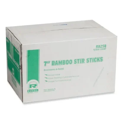 AmerCareRoyal® Bamboo Stir Sticks, 7" Natural, 5,000/Carton