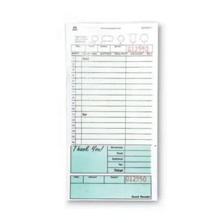AmerCareRoyal® Guest Check Pad, Two-Part Carbonless, 50 Forms/Pad, 50 Pads/Carton