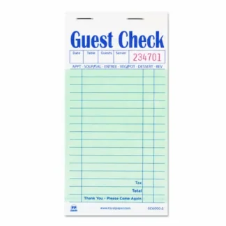 AmerCareRoyal® Guest Check Pad, 17 Lines, Two-Part Carbon, 3.5 x 6.7, 50 Forms/Pad, 50 Pads/Carton