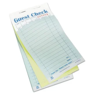 AmerCareRoyal® Guest Check Pad, 17 Lines, Two-Part Carbonless, 3.6 x 6.7, 50 Forms/Pad, 50 Pads/Carton
