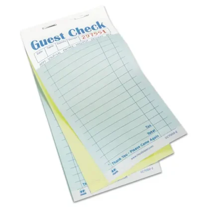 AmerCareRoyal® Guest Check Pad, 17 Lines, Two-Part Carbonless, 3.6 x 6.7, 50 Forms/Pad, 50 Pads/Carton