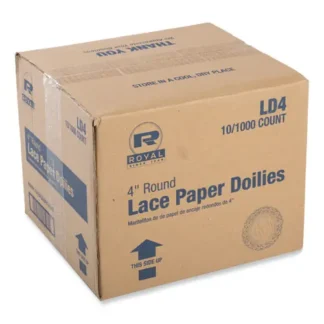 AmerCareRoyal® Lace Doilies, Round, 4", White, 10,000/Carton